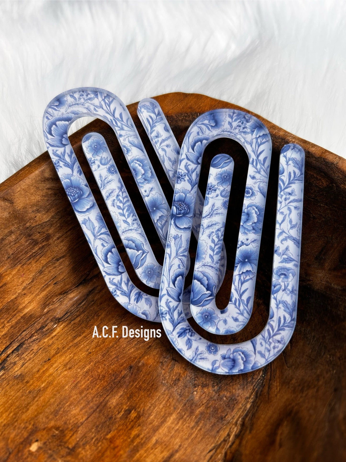 Blue Floral Paperclip