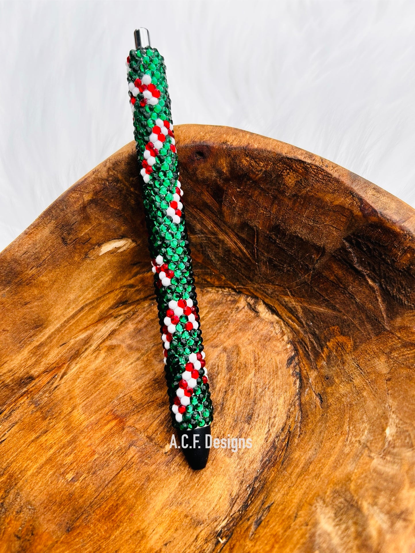 Candy Cane - Rhinestone Pen