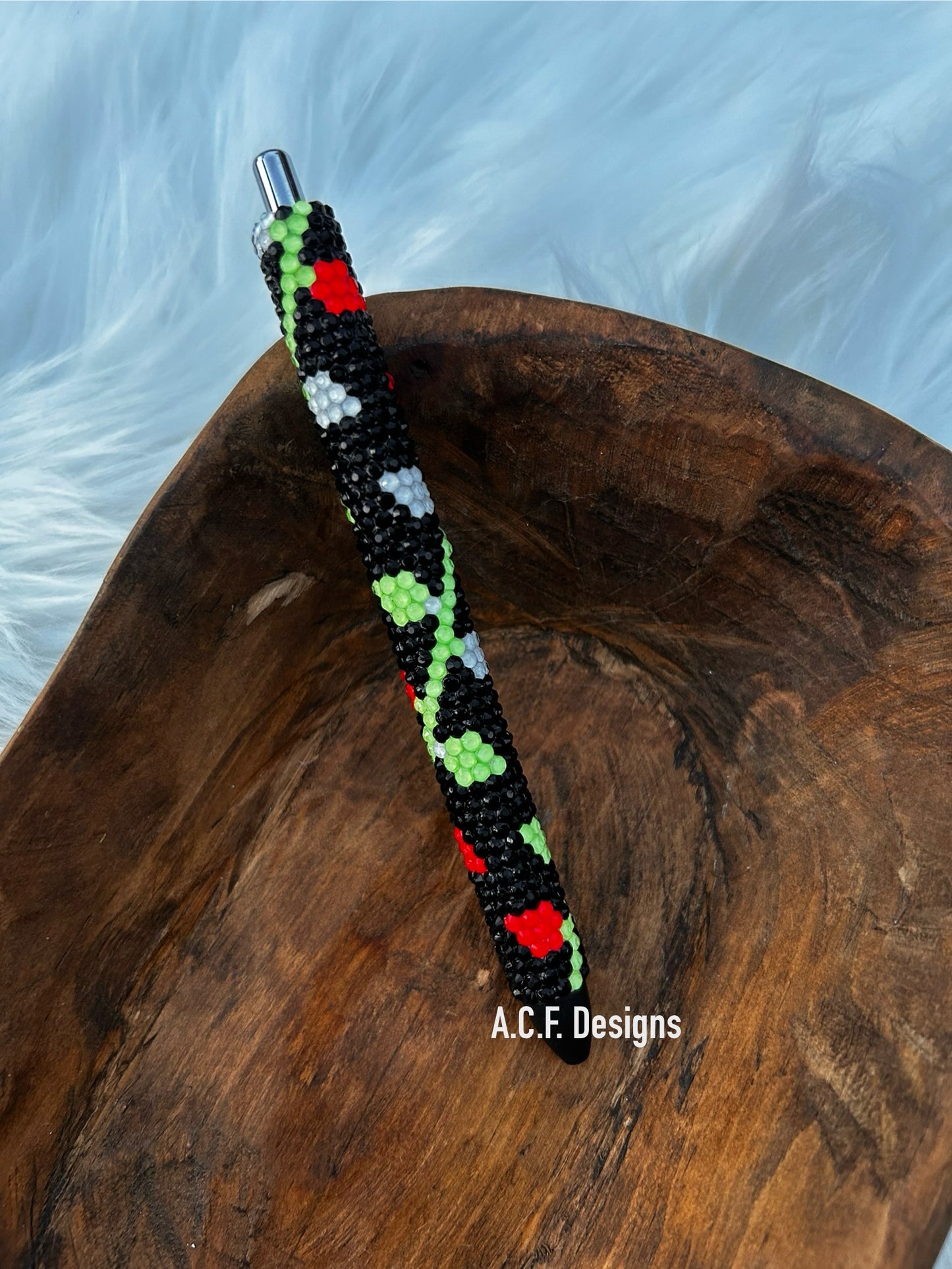 Christmas Lights with Black Background - Rhinestone