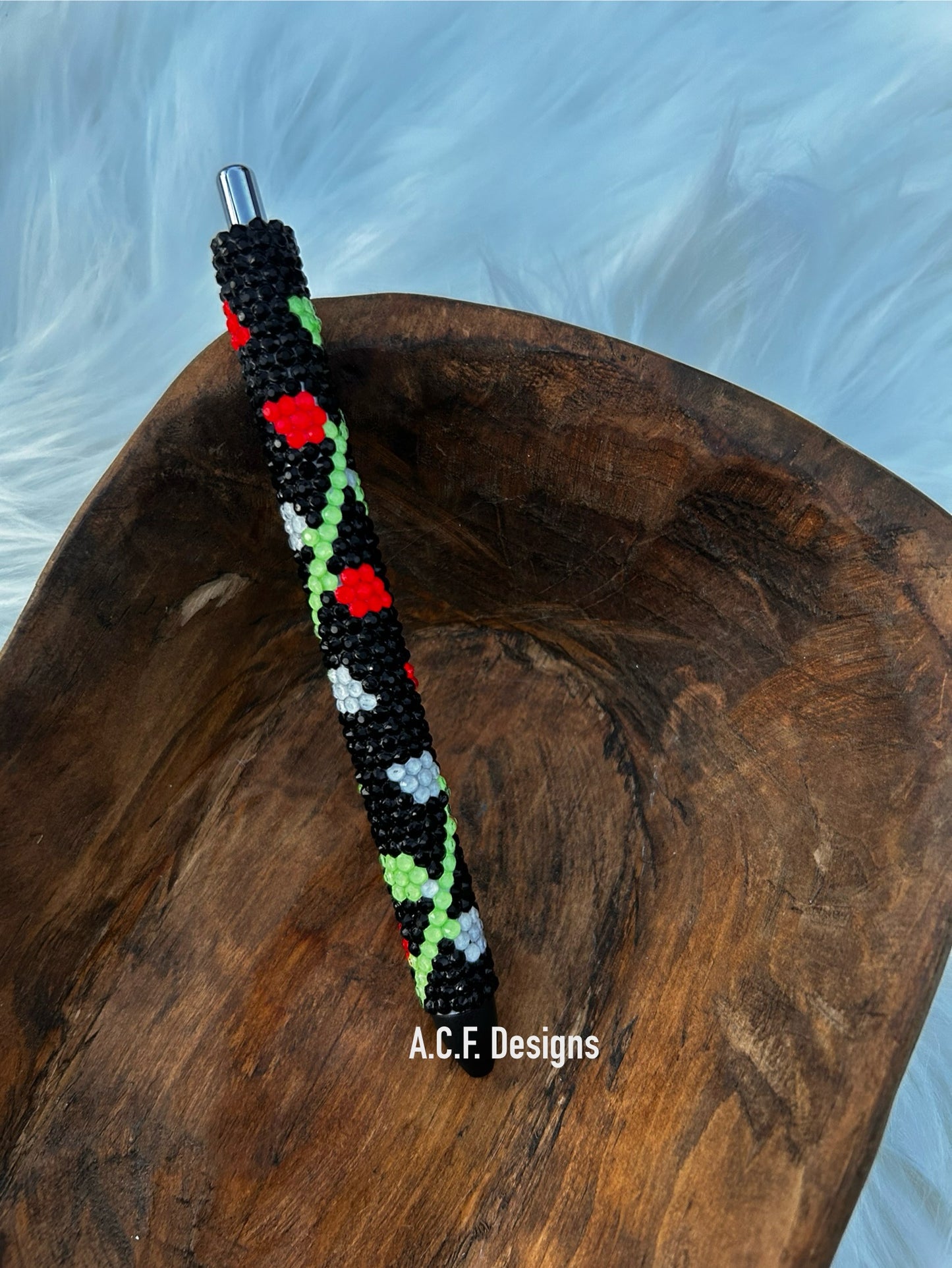 Christmas Lights with Black Background - Rhinestone