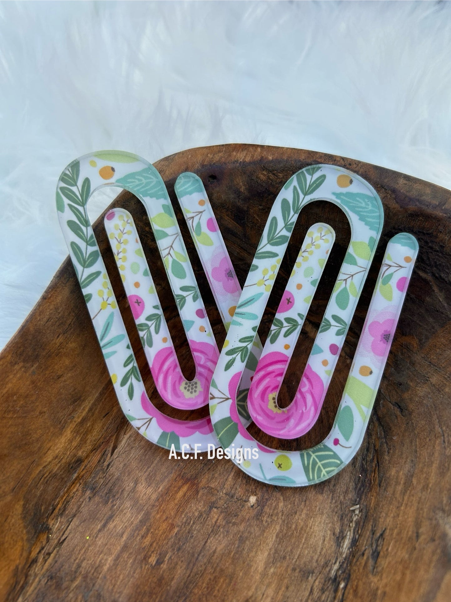 Pink Flower Paperclip