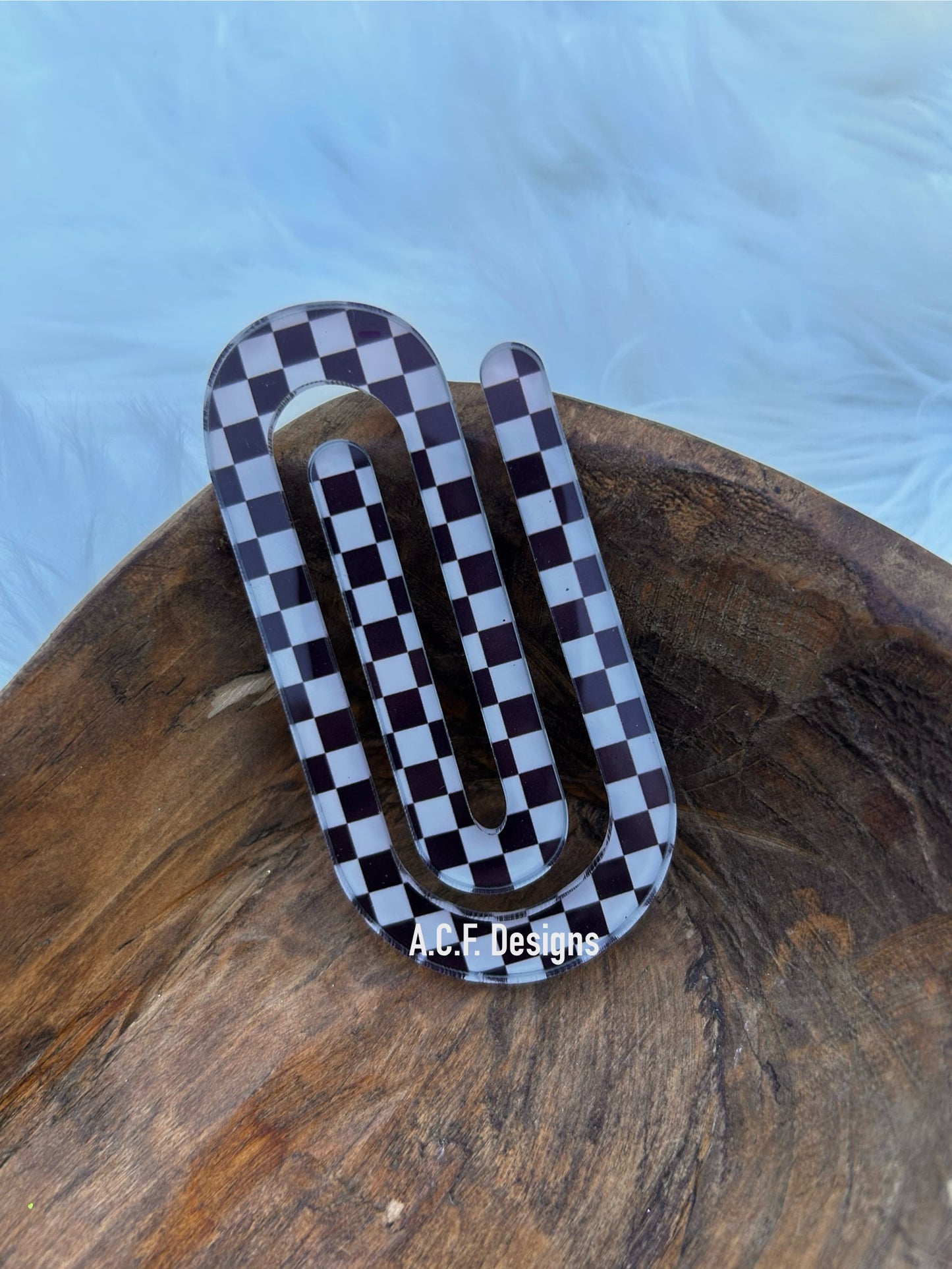 Black and White Checkered Paperclip