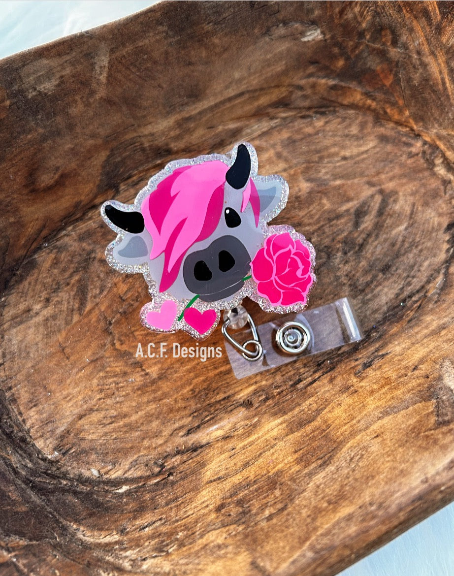 Cow With Rose