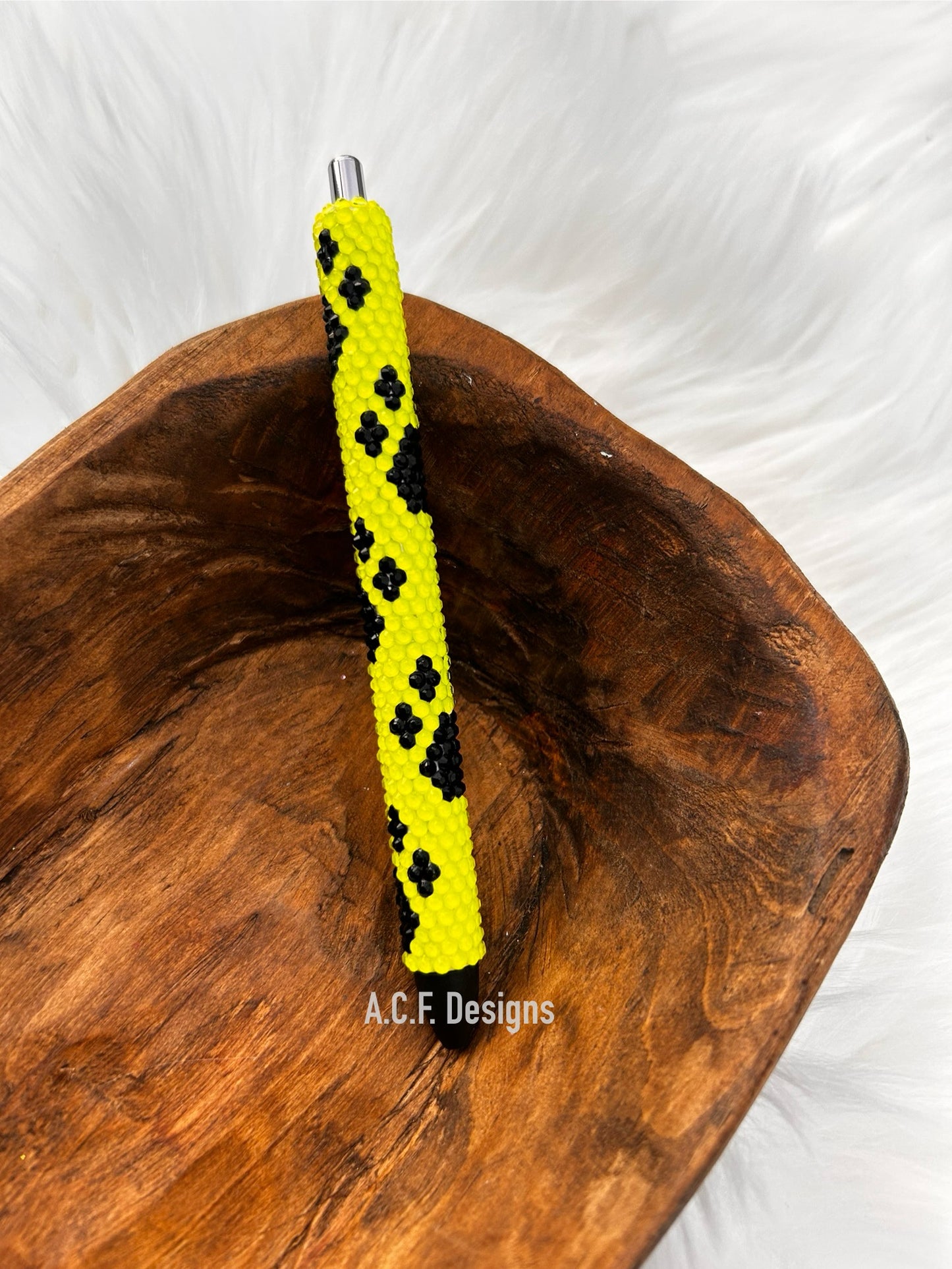 Neon Yellow Paw Prints - Rhinestone