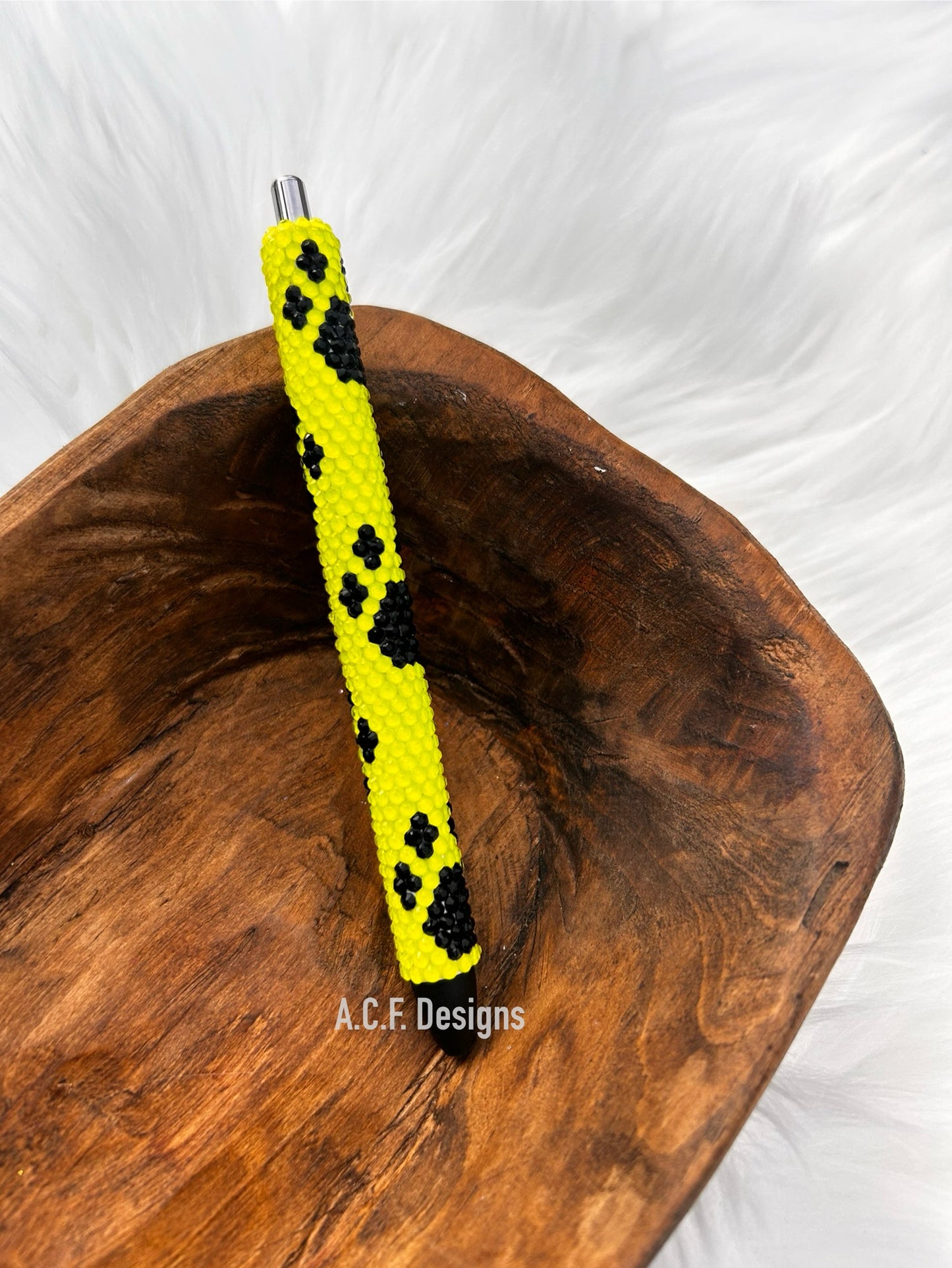 Neon Yellow Paw Prints - Rhinestone