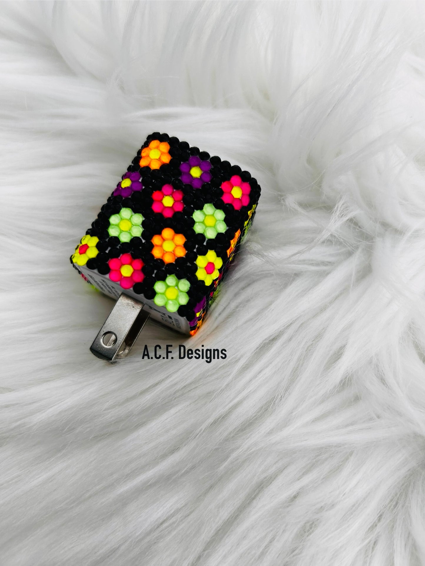 Neon Flower Phone Charger