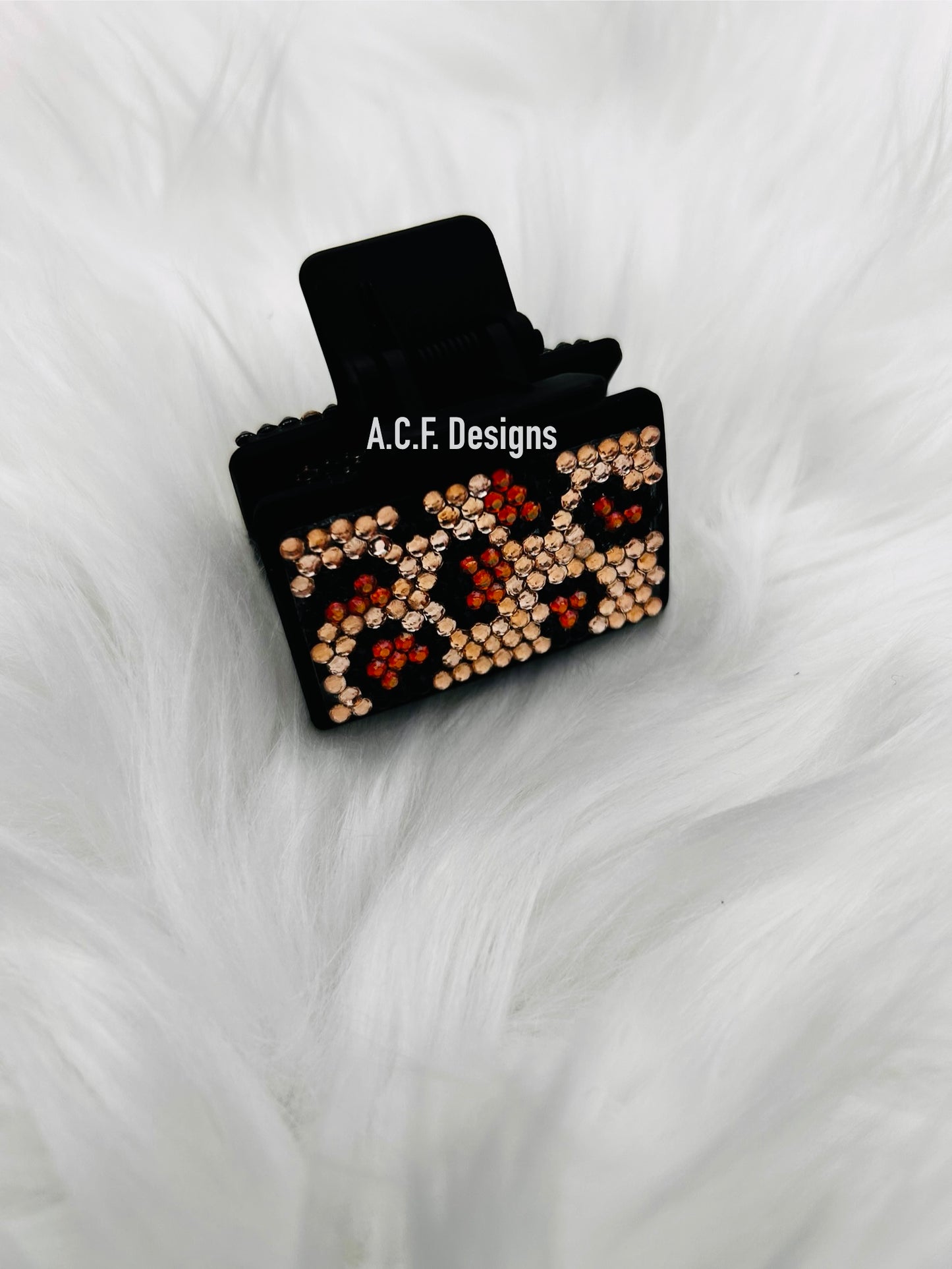 Small Leopard Hair Clip - Rhinestone